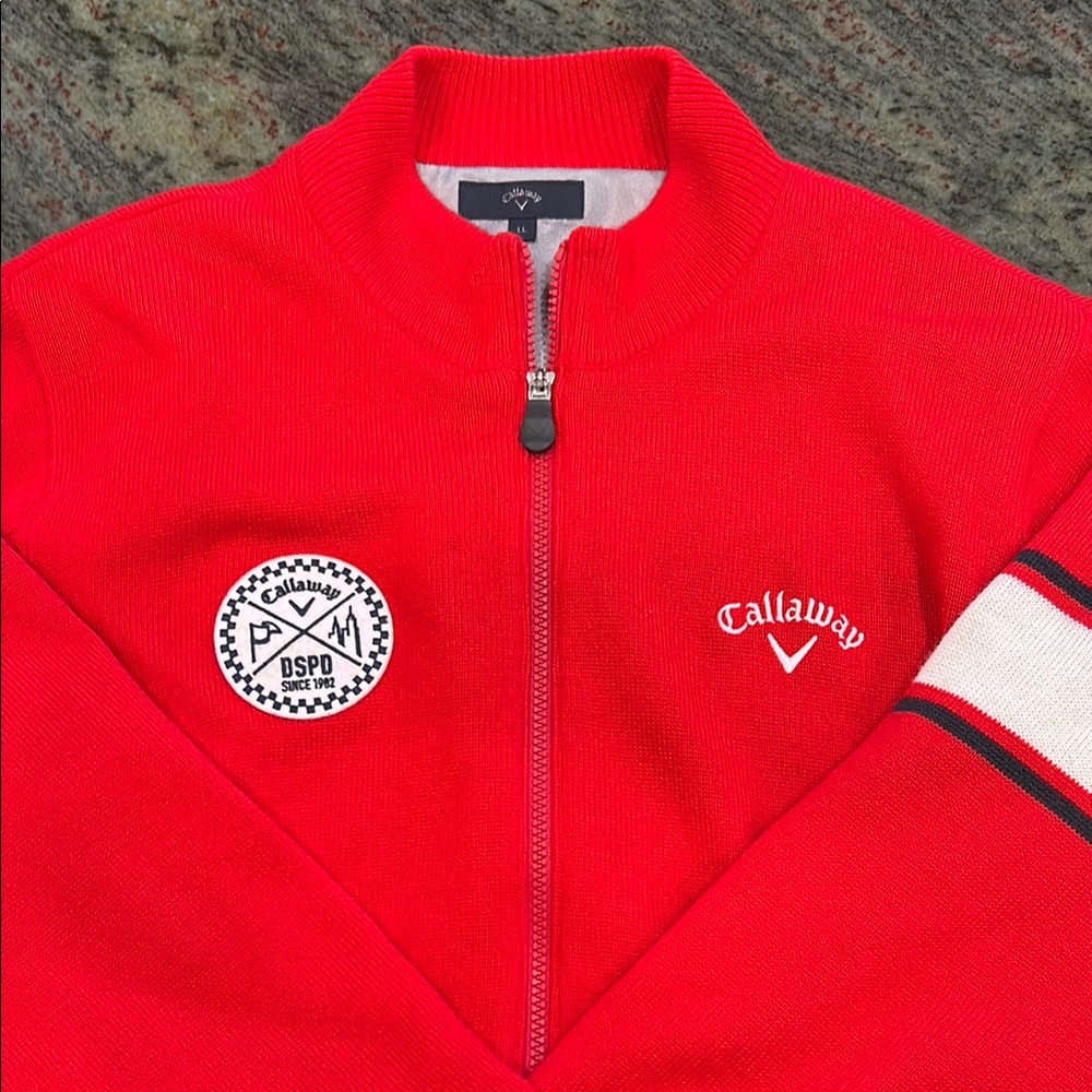 Callaway Red Full-Zip Sweater